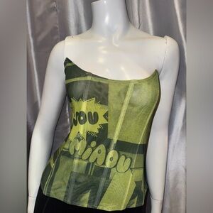 Never Worn! Green Graphic Women's Top